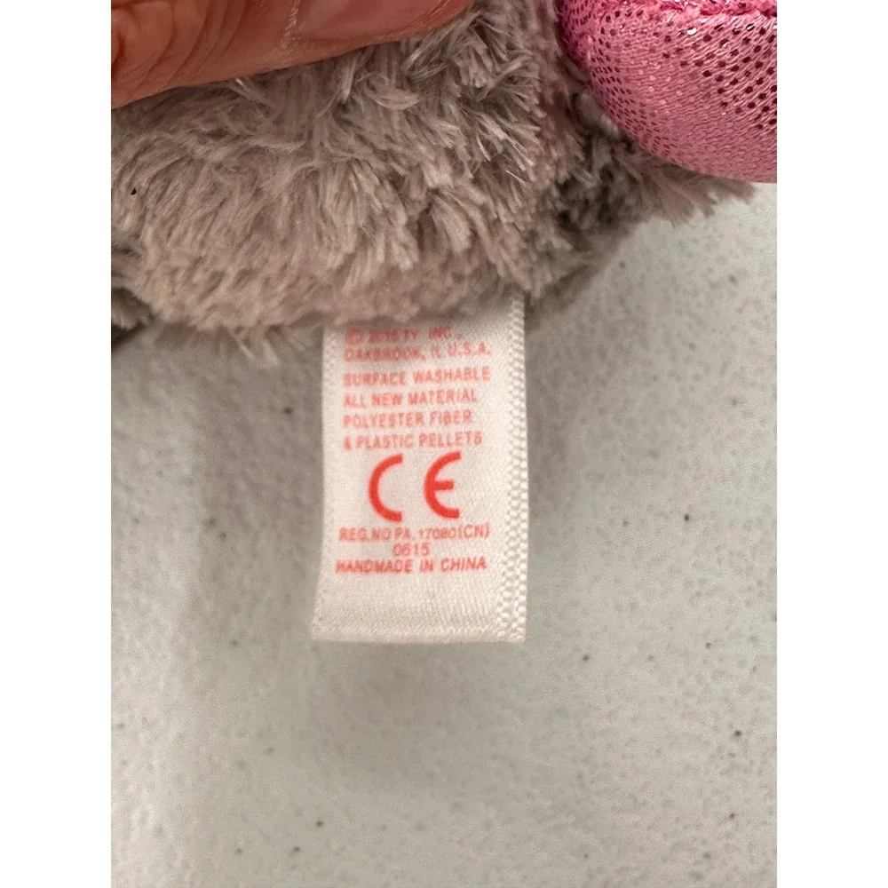 Ty Beanie Boos Squeaker Mouse Plush Lot 2 Grey Pink Cheese Stuffed Animal 6 in